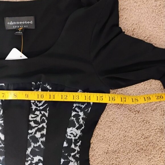 Connected apparel dress short sleeve black and white - Picture 10 of 11